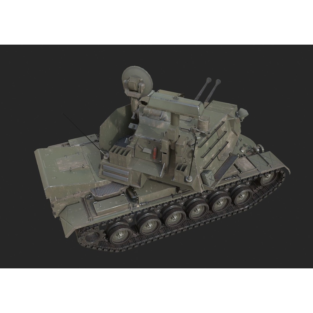 USA Army M247 Anti-Aircraft Gun 3D Model – Low Poly PBR Game Asset, FBX - View 8