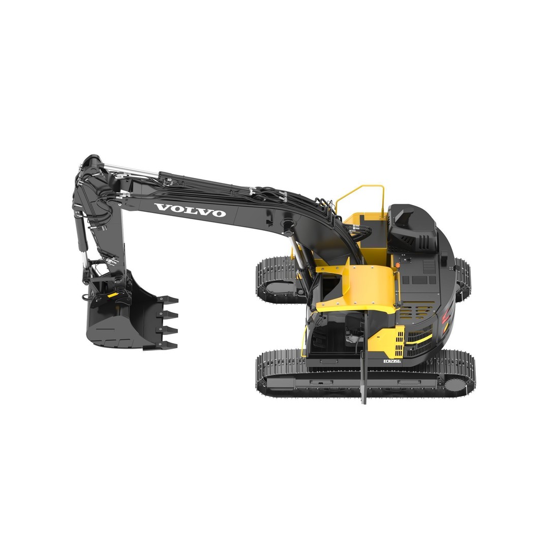 Volvo ECR 235 EL Excavator 3D Model – High Poly Rigged Asset, FBX, OBJ - View 10