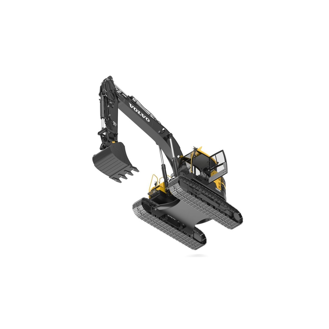Volvo ECR 235 EL Excavator 3D Model – High Poly Rigged Asset, FBX, OBJ - View 11