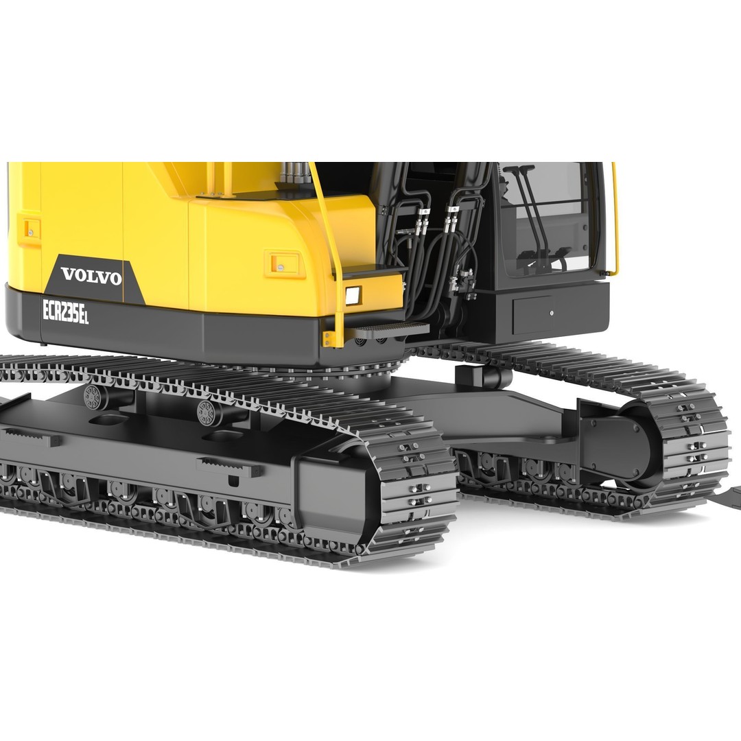 Volvo ECR 235 EL Excavator 3D Model – High Poly Rigged Asset, FBX, OBJ - View 15
