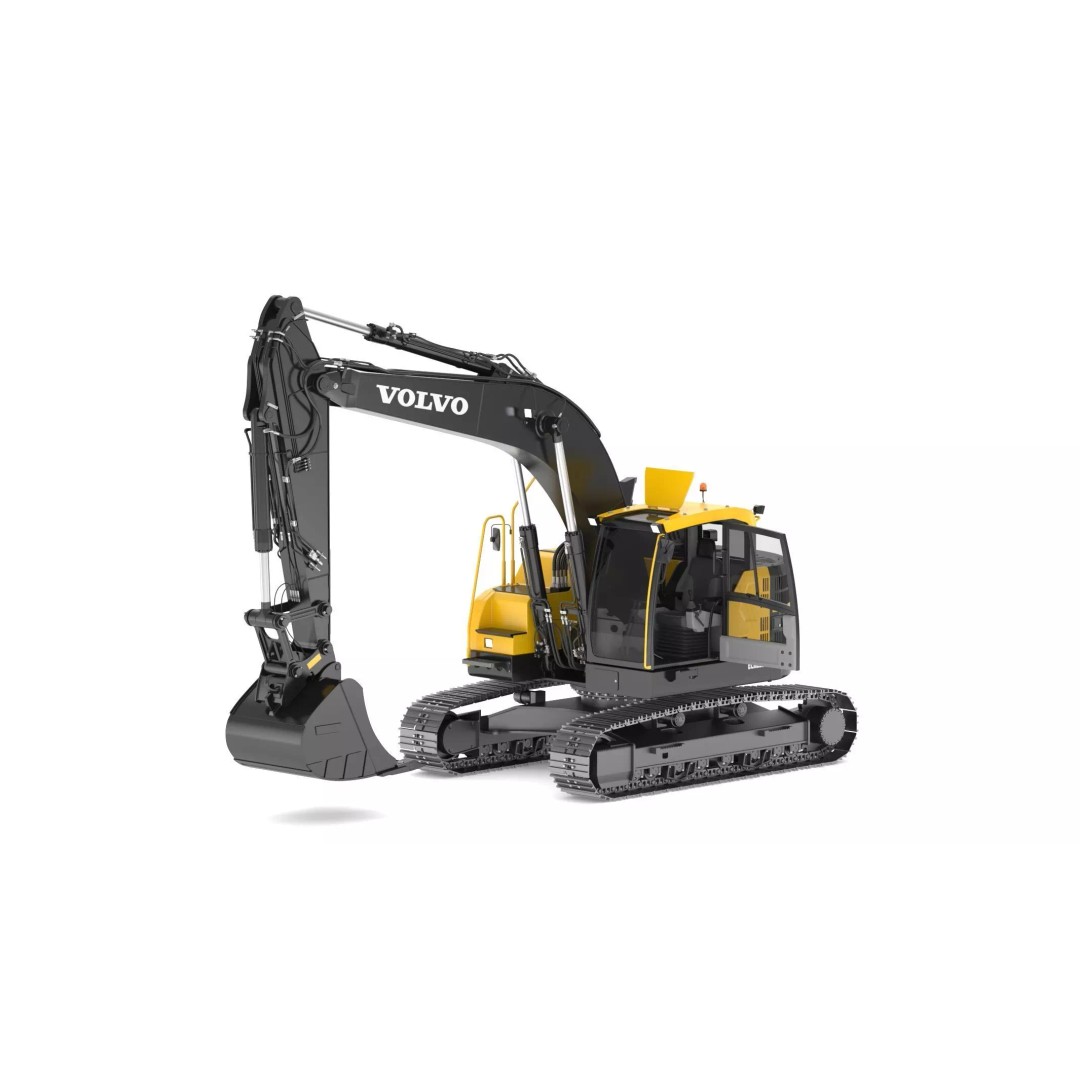 Volvo ECR 235 EL Excavator 3D Model – High Poly Rigged Asset, FBX, OBJ - View 2