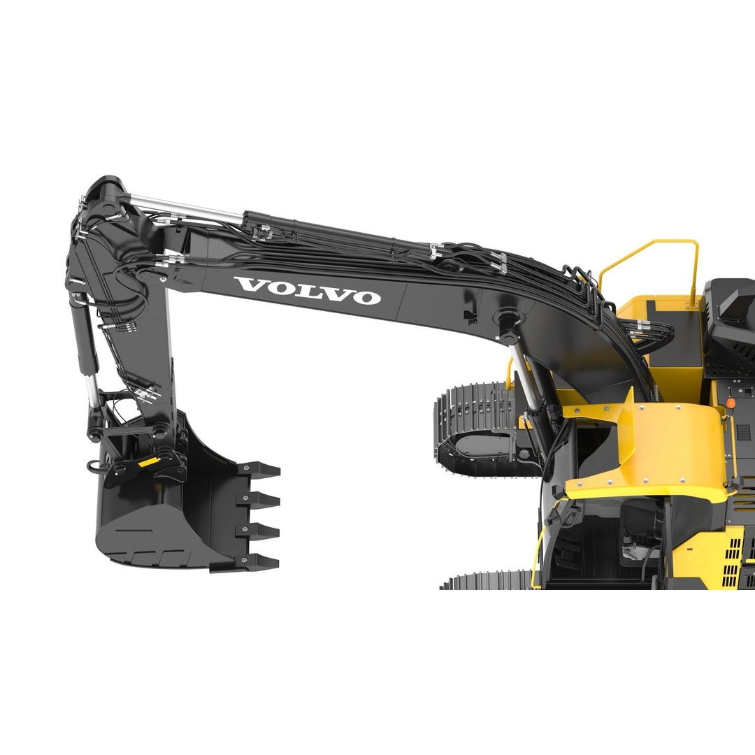 Volvo ECR 235 EL Excavator 3D Model – High Poly Rigged Asset, FBX, OBJ - View 20