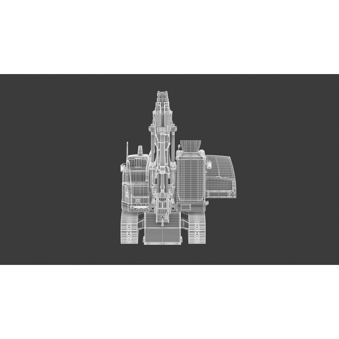 Volvo ECR 235 EL Excavator 3D Model – High Poly Rigged Asset, FBX, OBJ - View 26