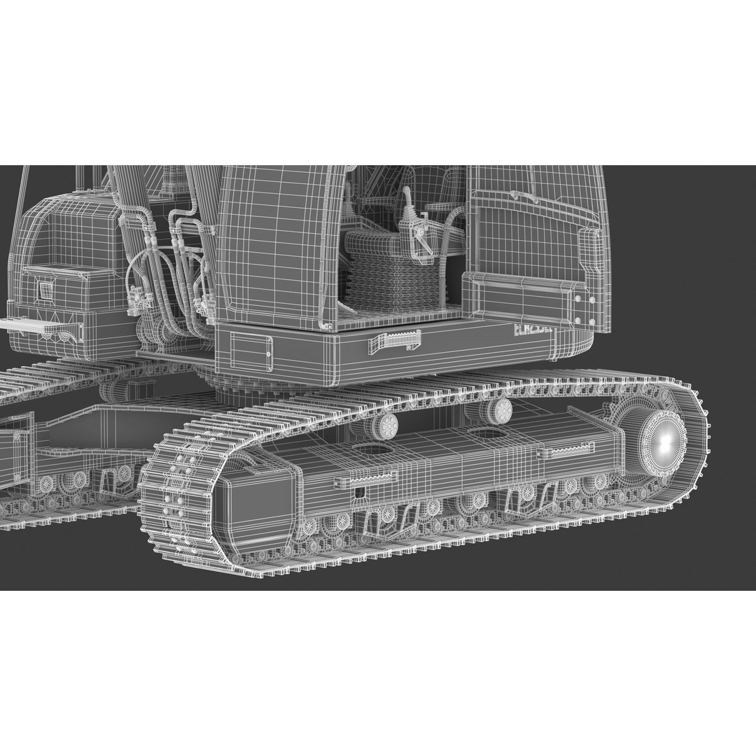 Volvo ECR 235 EL Excavator 3D Model – High Poly Rigged Asset, FBX, OBJ - View 35