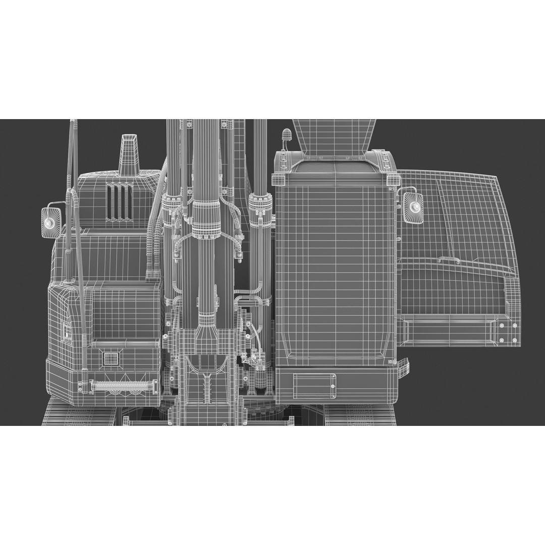 Volvo ECR 235 EL Excavator 3D Model – High Poly Rigged Asset, FBX, OBJ - View 36