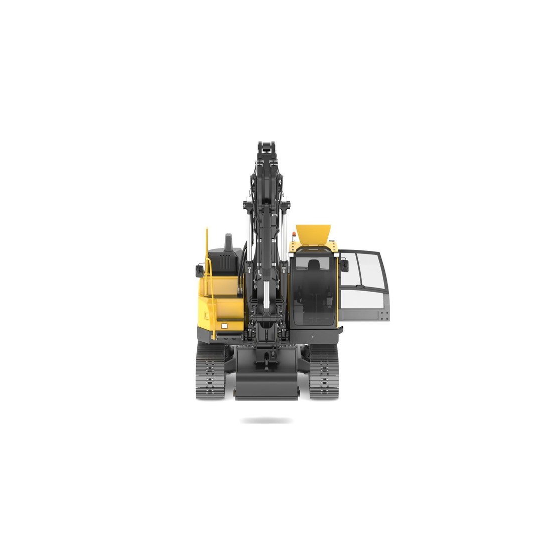 Volvo ECR 235 EL Excavator 3D Model – High Poly Rigged Asset, FBX, OBJ - View 4