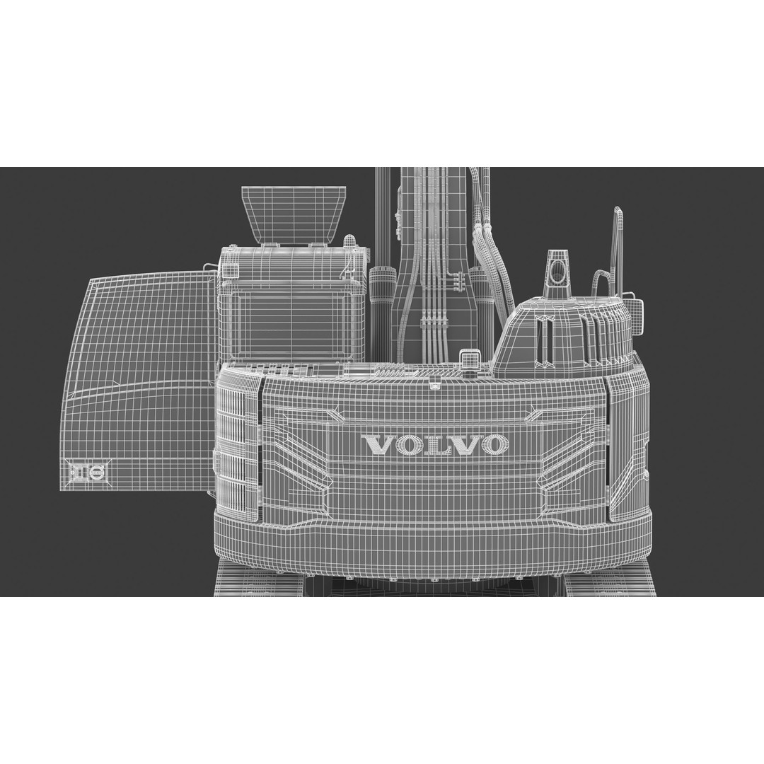 Volvo ECR 235 EL Excavator 3D Model – High Poly Rigged Asset, FBX, OBJ - View 40
