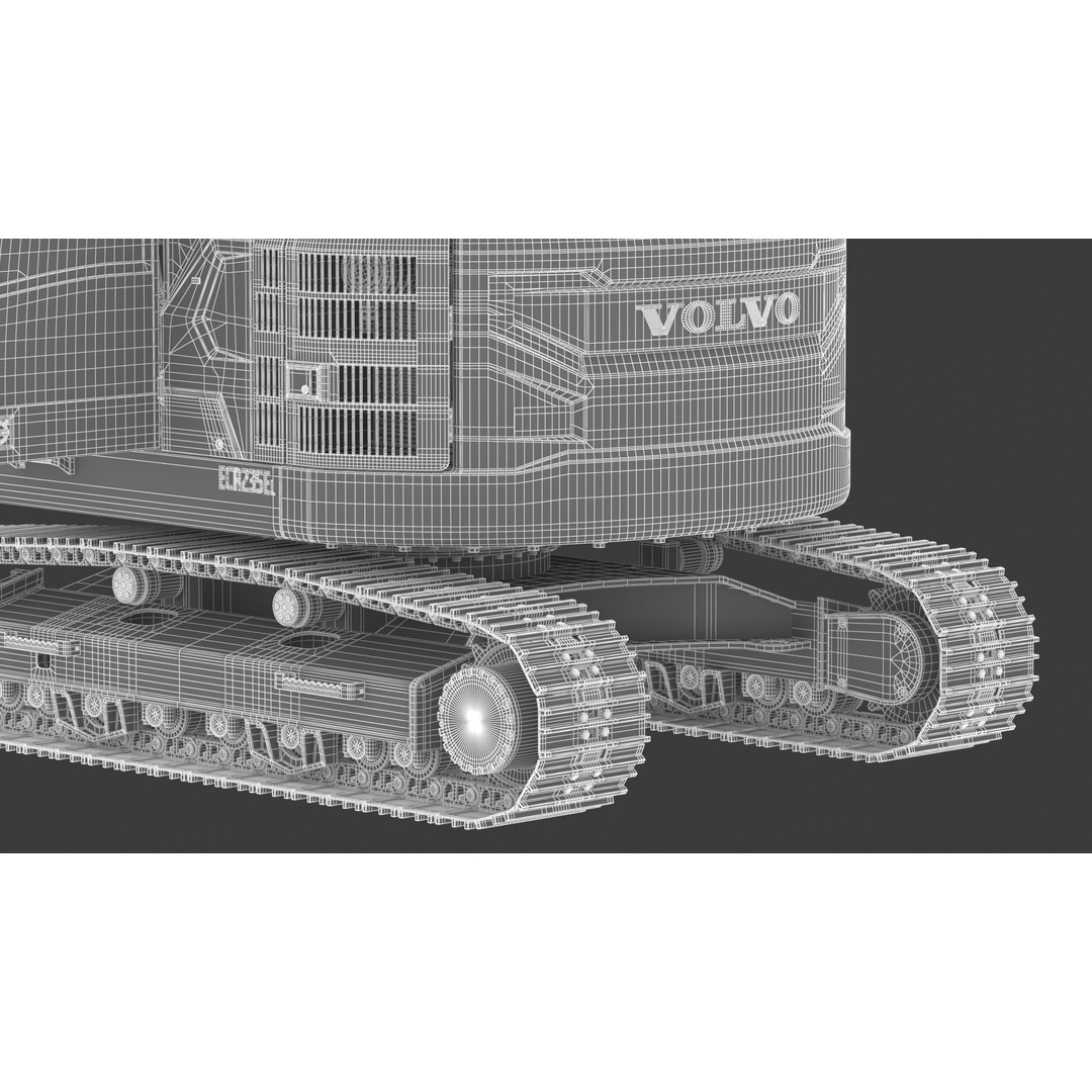 Volvo ECR 235 EL Excavator 3D Model – High Poly Rigged Asset, FBX, OBJ - View 41