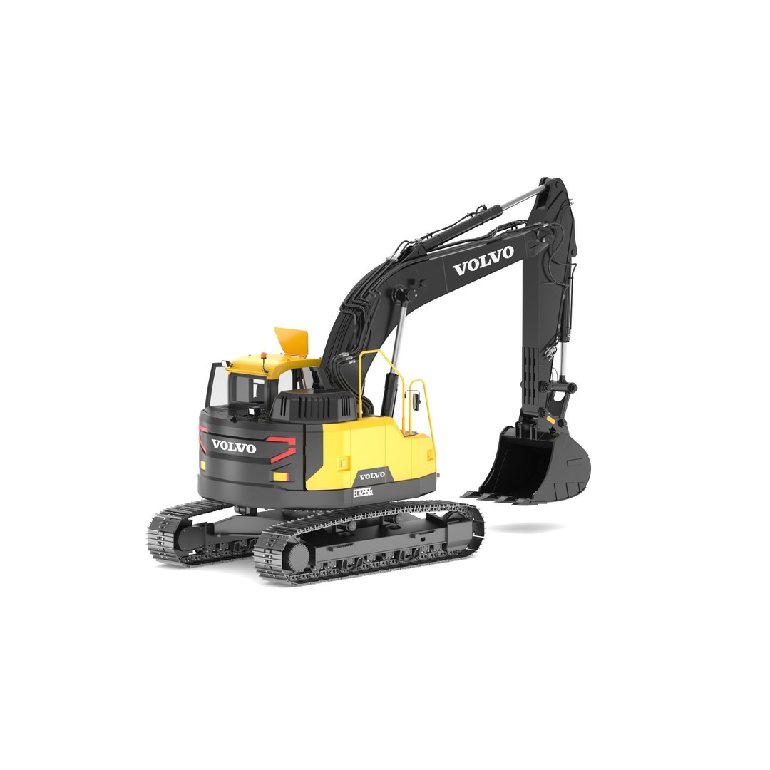 Volvo ECR 235 EL Excavator 3D Model – High Poly Rigged Asset, FBX, OBJ - View 7