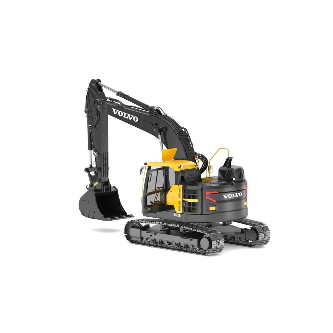 Volvo ECR 235 EL Excavator 3D Model – High Poly Rigged Asset, FBX, OBJ - View 9