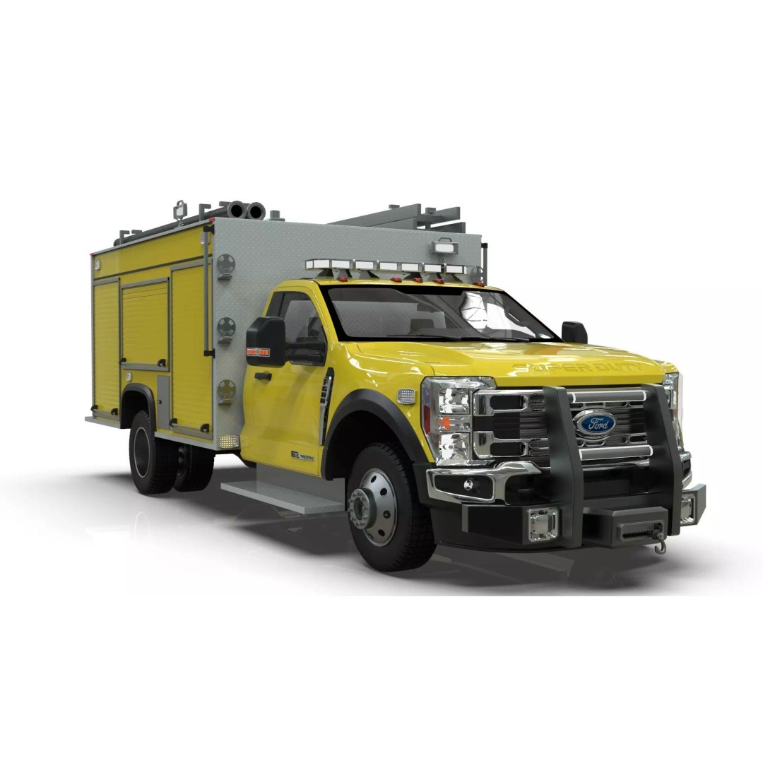 2024 F-600 Fire Truck 3D Model – High Poly Game Asset, FBX, PBR - View 10