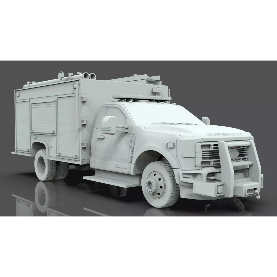 2024 F-600 Fire Truck 3D Model – High Poly Game Asset, FBX, PBR - View 18