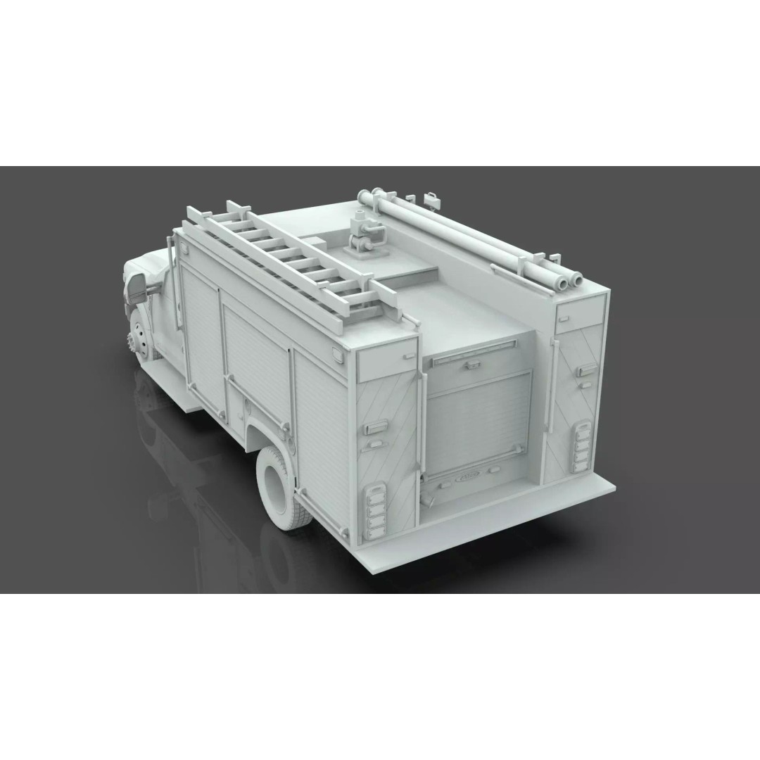 2024 F-600 Fire Truck 3D Model – High Poly Game Asset, FBX, PBR - View 19