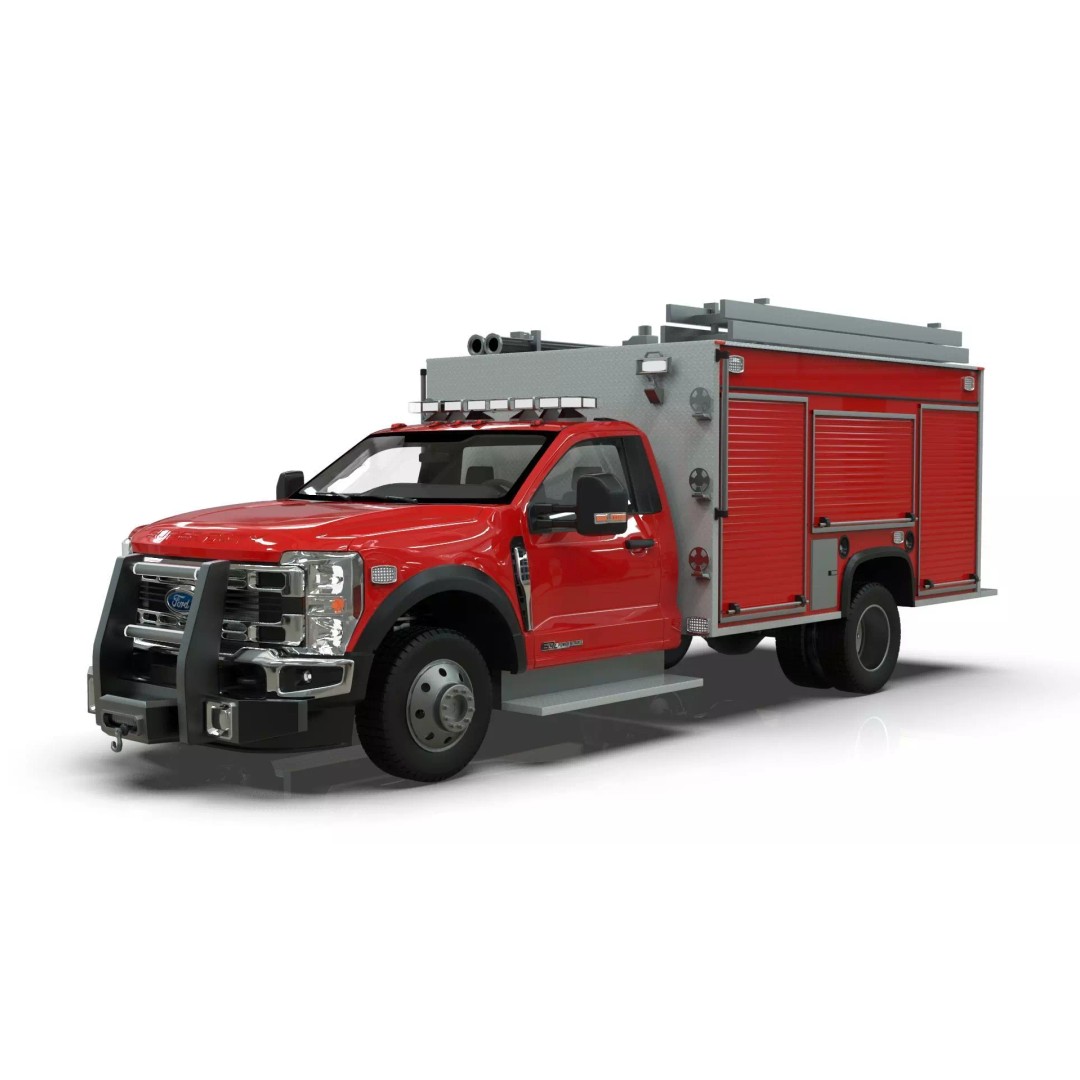 2024 F-600 Fire Truck 3D Model – High Poly Game Asset, FBX, PBR - View 2