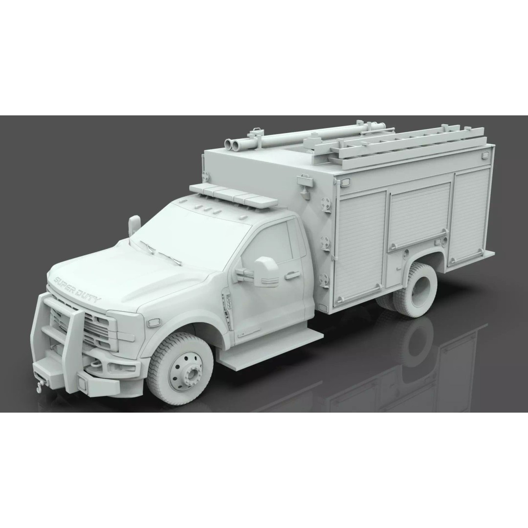 2024 F-600 Fire Truck 3D Model – High Poly Game Asset, FBX, PBR - View 21