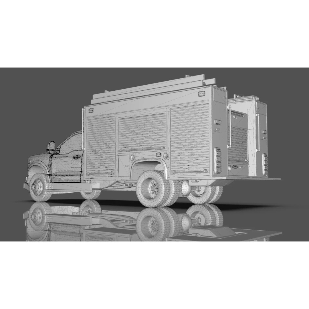 2024 F-600 Fire Truck 3D Model – High Poly Game Asset, FBX, PBR - View 25