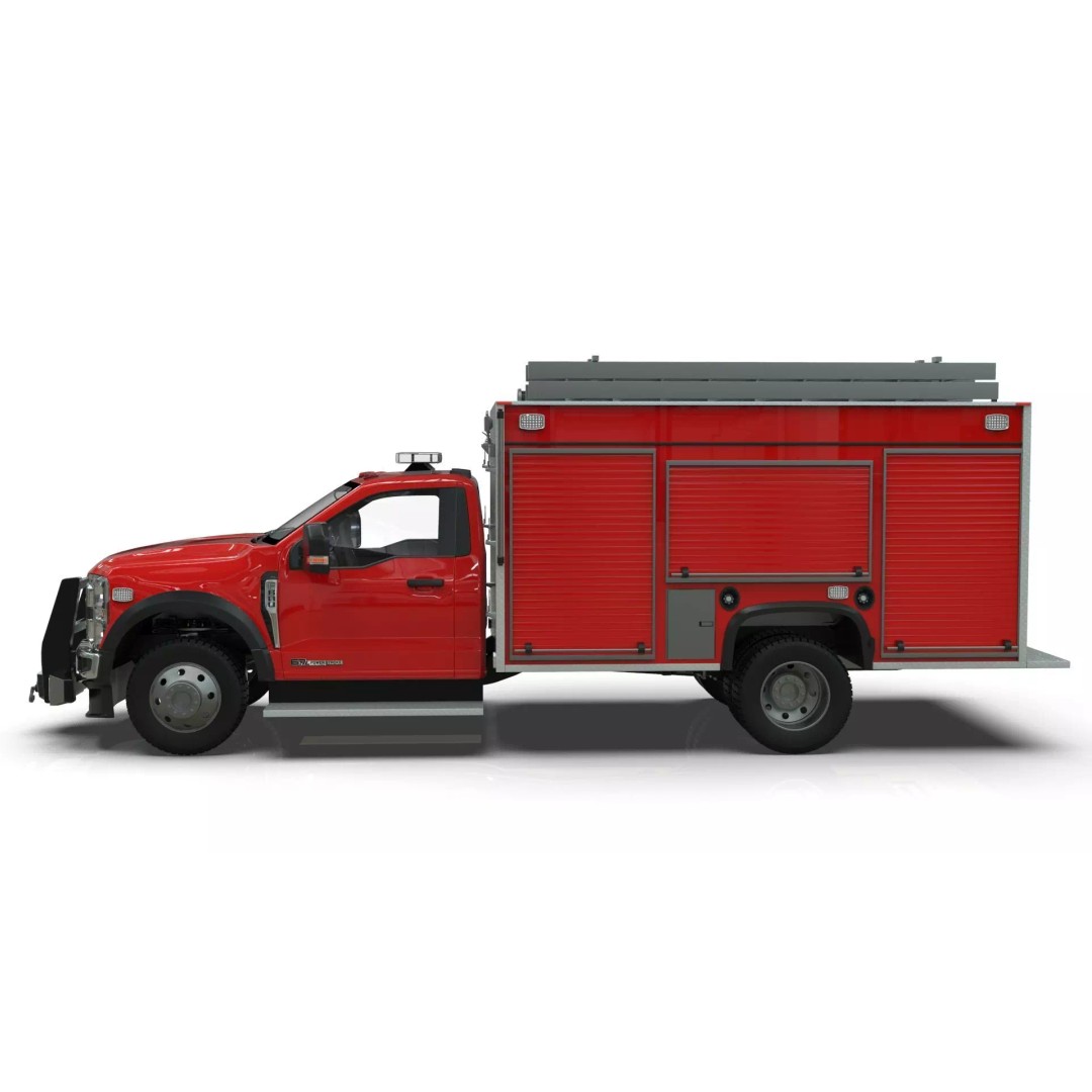 2024 F-600 Fire Truck 3D Model – High Poly Game Asset, FBX, PBR - View 3