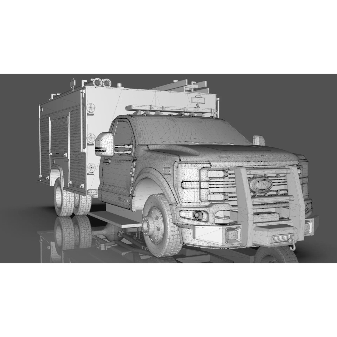 2024 F-600 Fire Truck 3D Model – High Poly Game Asset, FBX, PBR - View 31