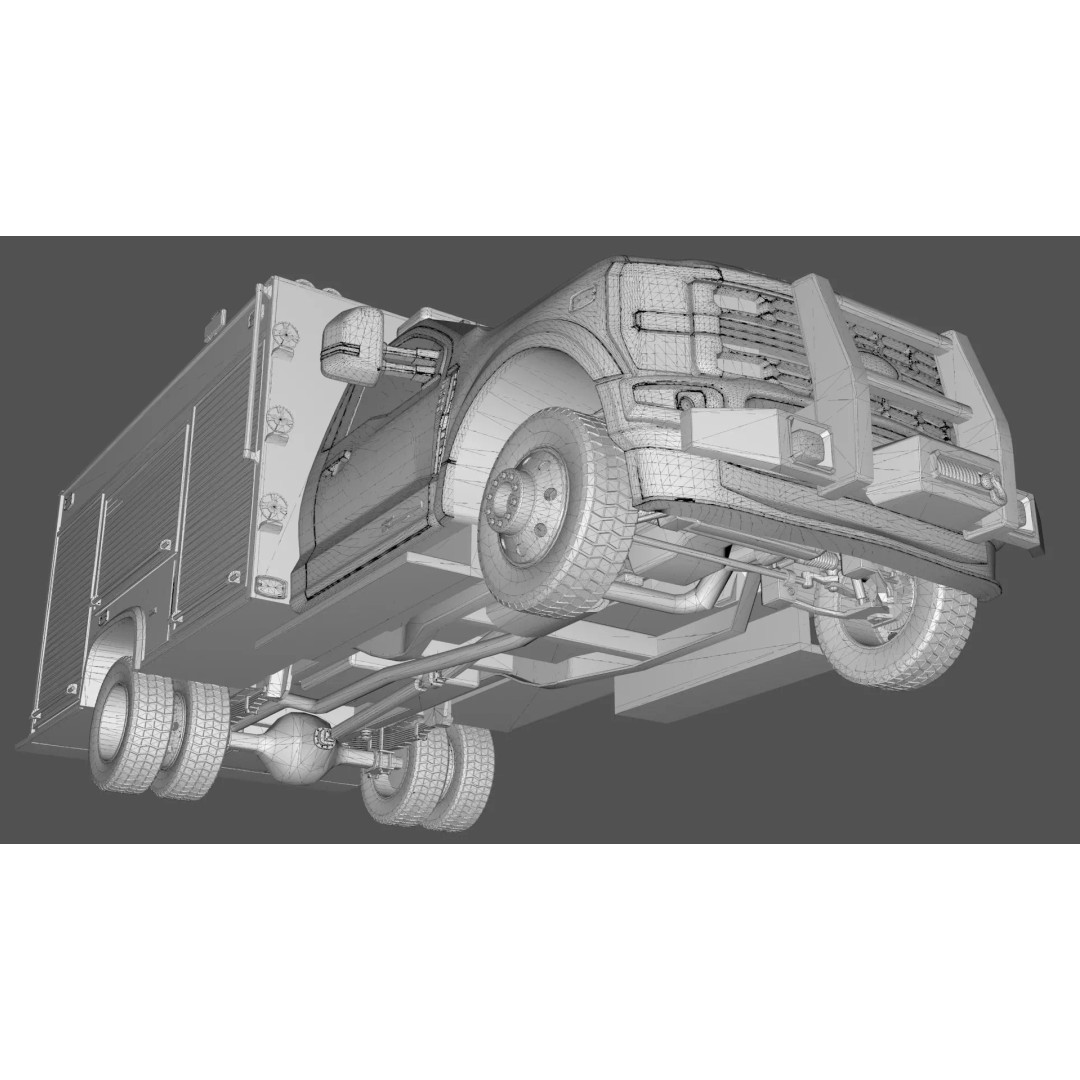 2024 F-600 Fire Truck 3D Model – High Poly Game Asset, FBX, PBR - View 32