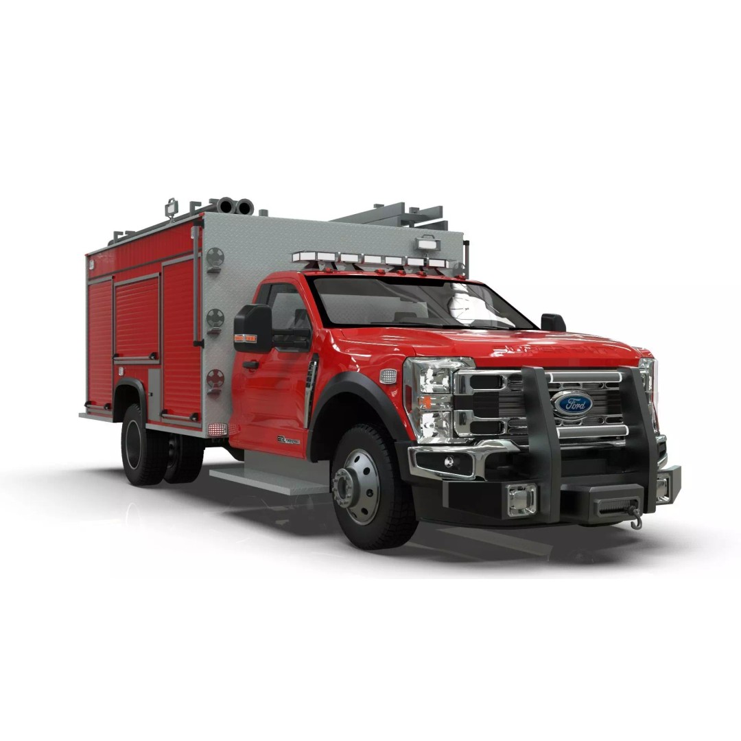 2024 F-600 Fire Truck 3D Model – High Poly Game Asset, FBX, PBR - View 7
