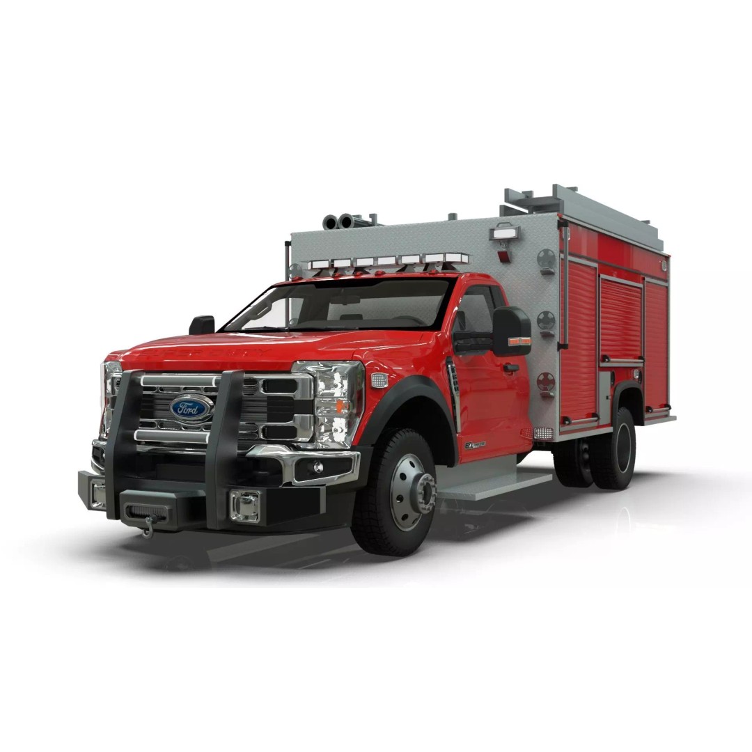 2024 F-600 Fire Truck 3D Model – High Poly Game Asset, FBX, PBR - View 8