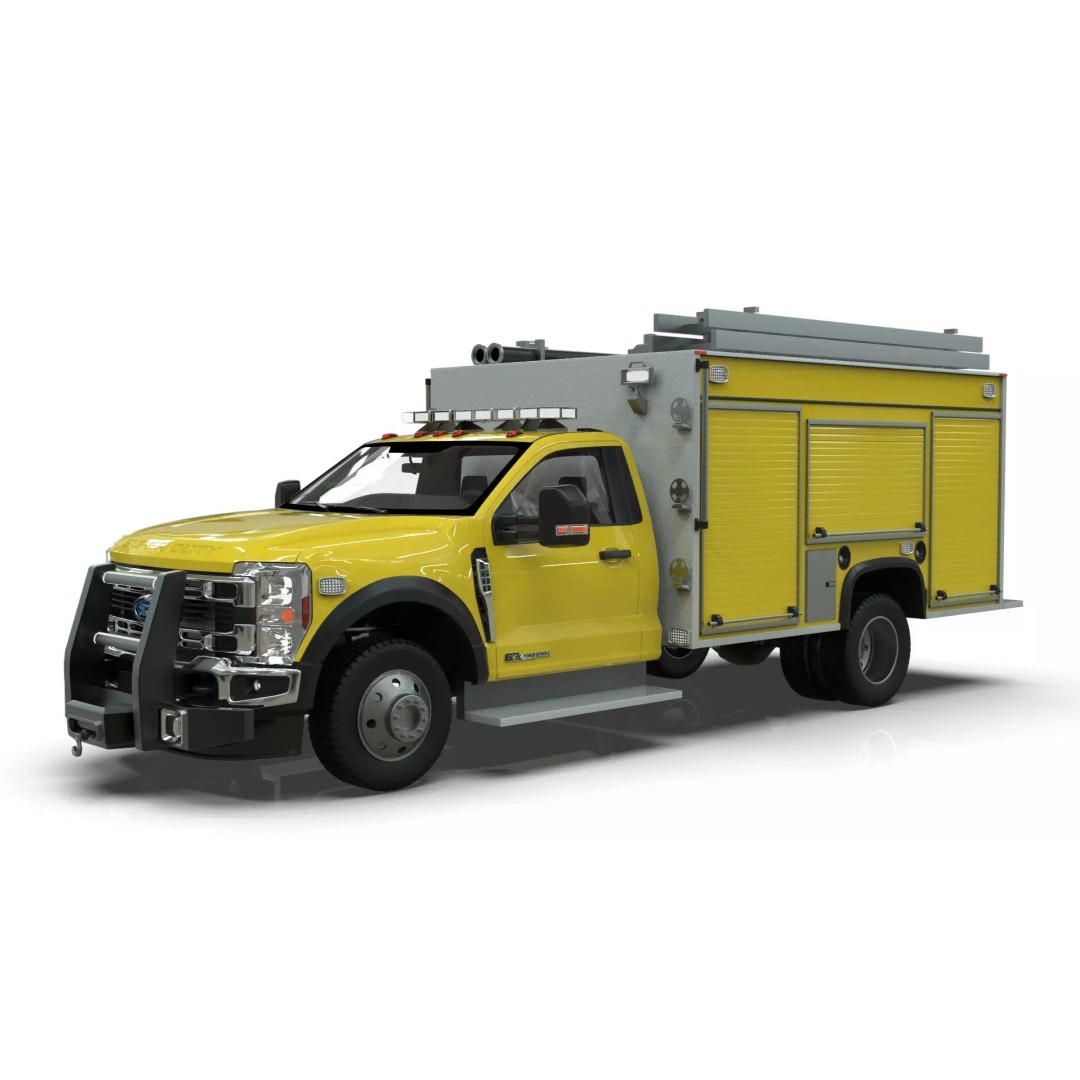 2024 F-600 Fire Truck 3D Model – High Poly Game Asset, FBX, PBR - View 9