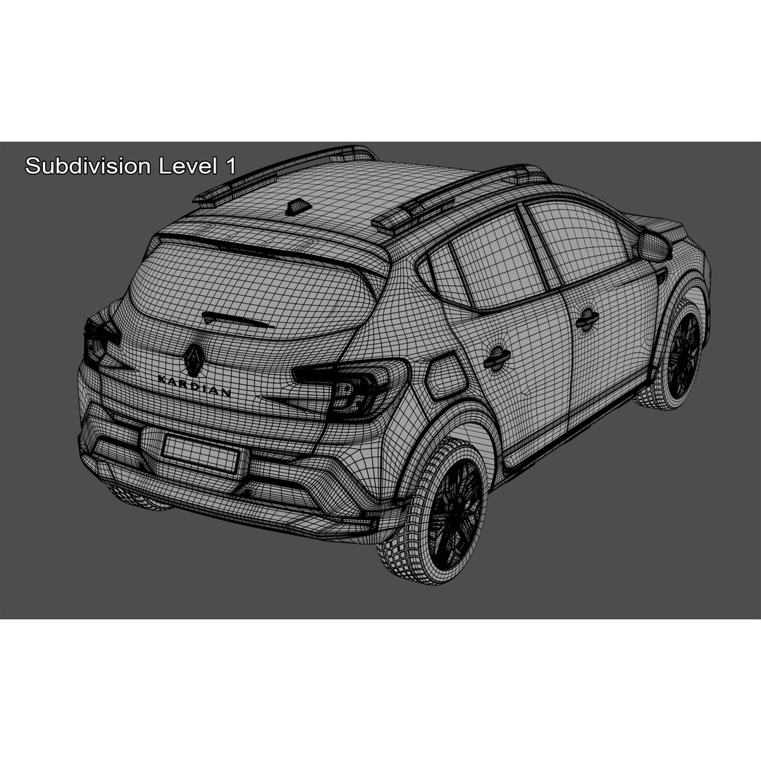 Renault Kardian 2024 3D Model – High Poly Vehicle for Archviz, FBX, Blender