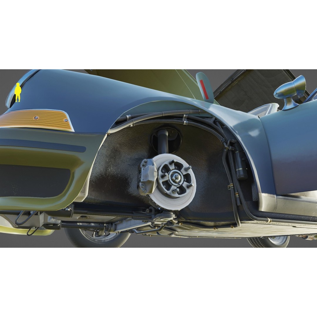 Porsche 911 Targa 3D Model – Low Poly Outlaw Design, Game Ready - View 10