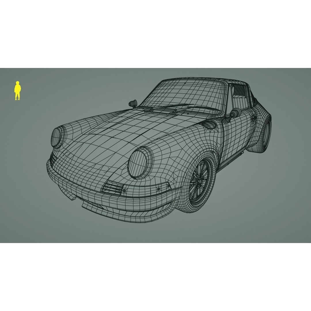 Porsche 911 Targa 3D Model – Low Poly Outlaw Design, Game Ready - View 13