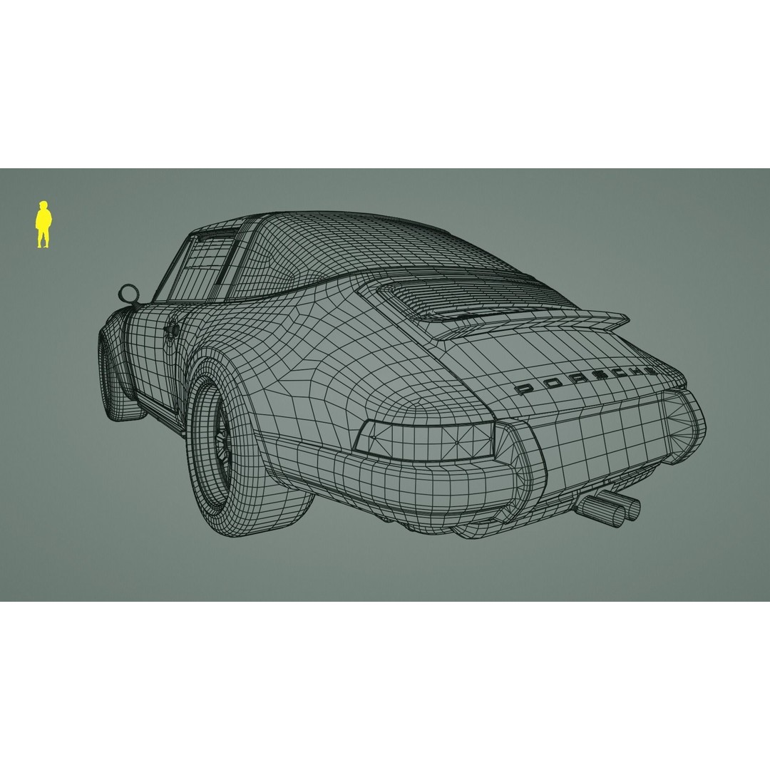 Porsche 911 Targa 3D Model – Low Poly Outlaw Design, Game Ready - View 14