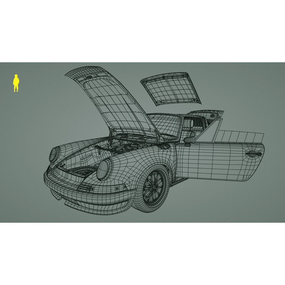 Porsche 911 Targa 3D Model – Low Poly Outlaw Design, Game Ready - View 15
