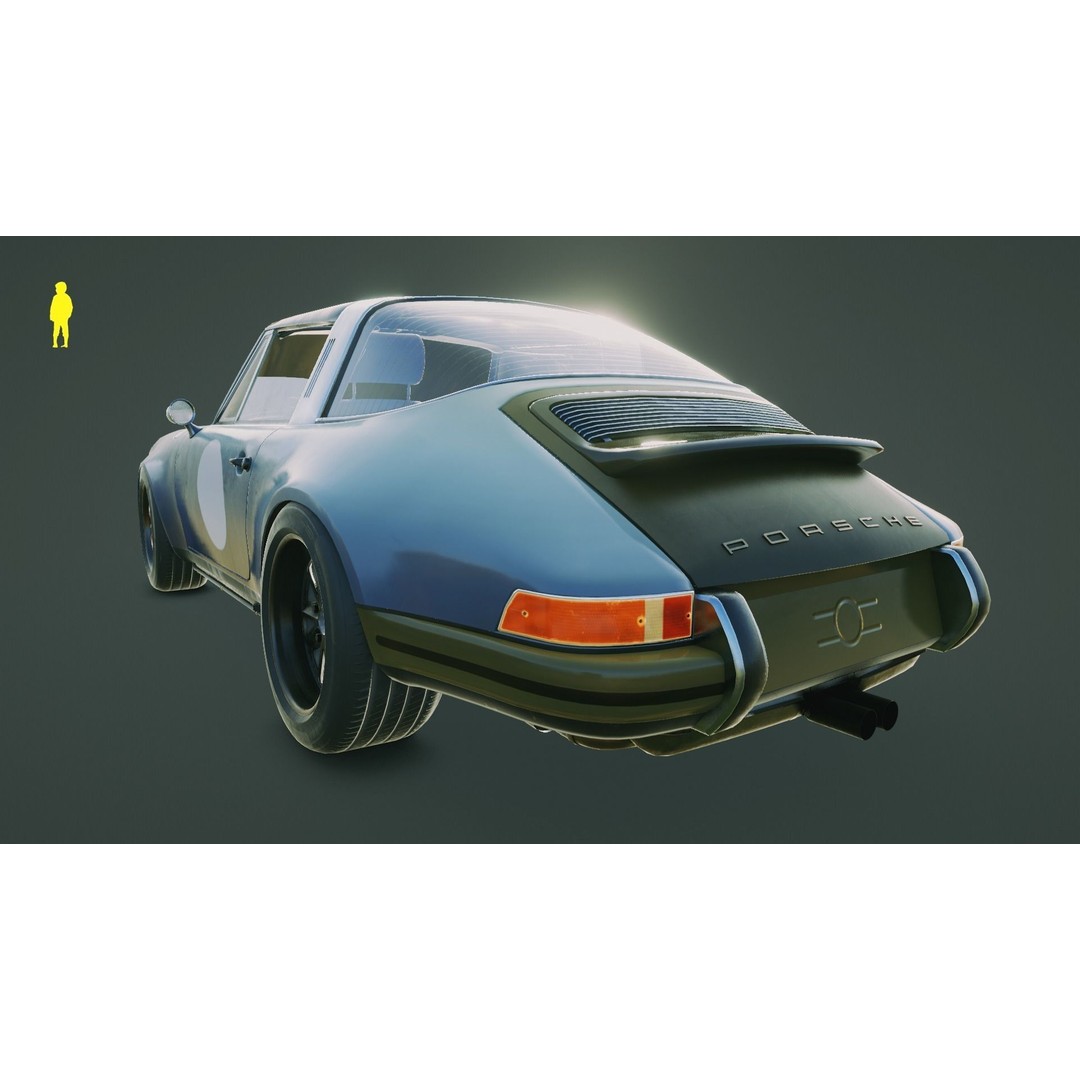 Porsche 911 Targa 3D Model – Low Poly Outlaw Design, Game Ready - View 5