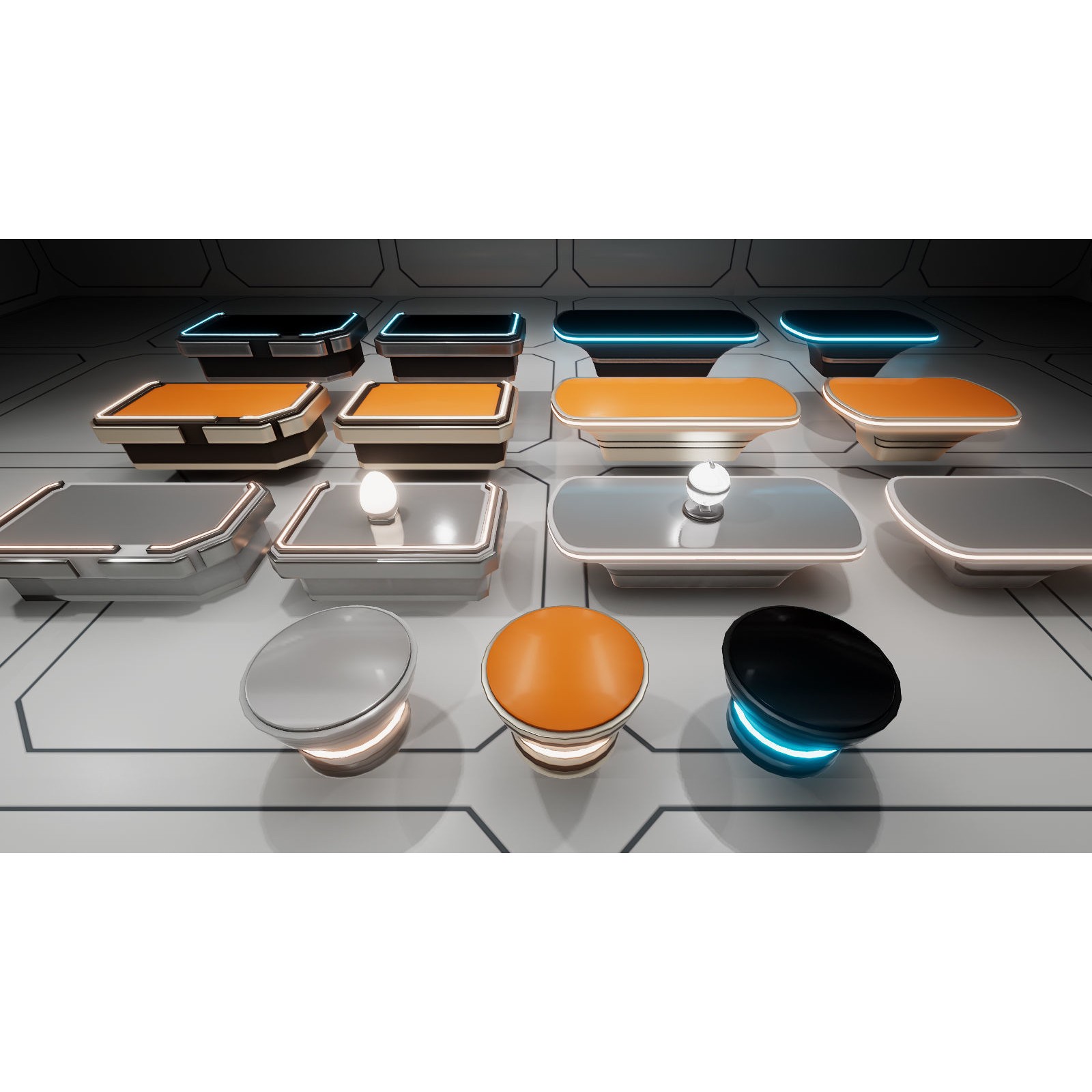 Sci-Fi Furniture and Props - Low-Poly Game-Ready 3D Model - View 10