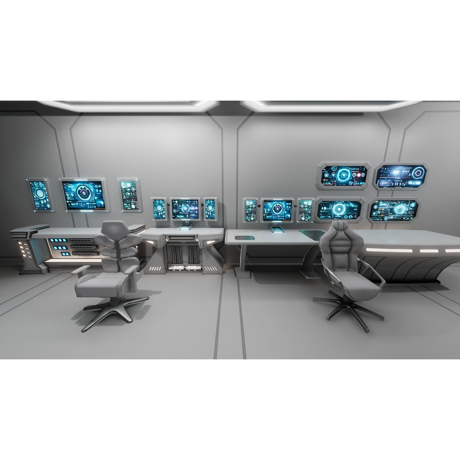 Sci-Fi Furniture and Props - Low-Poly Game-Ready 3D Model - View 13