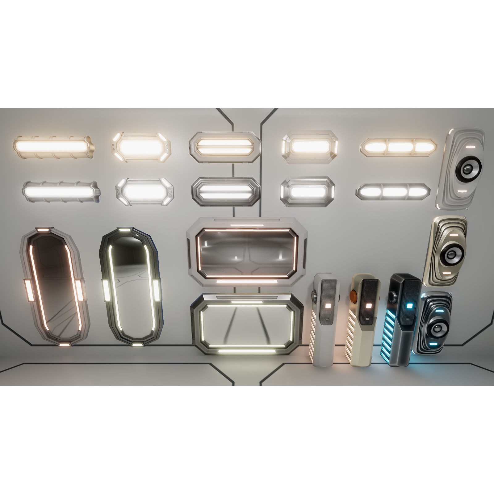 Sci-Fi Furniture and Props - Low-Poly Game-Ready 3D Model - View 6