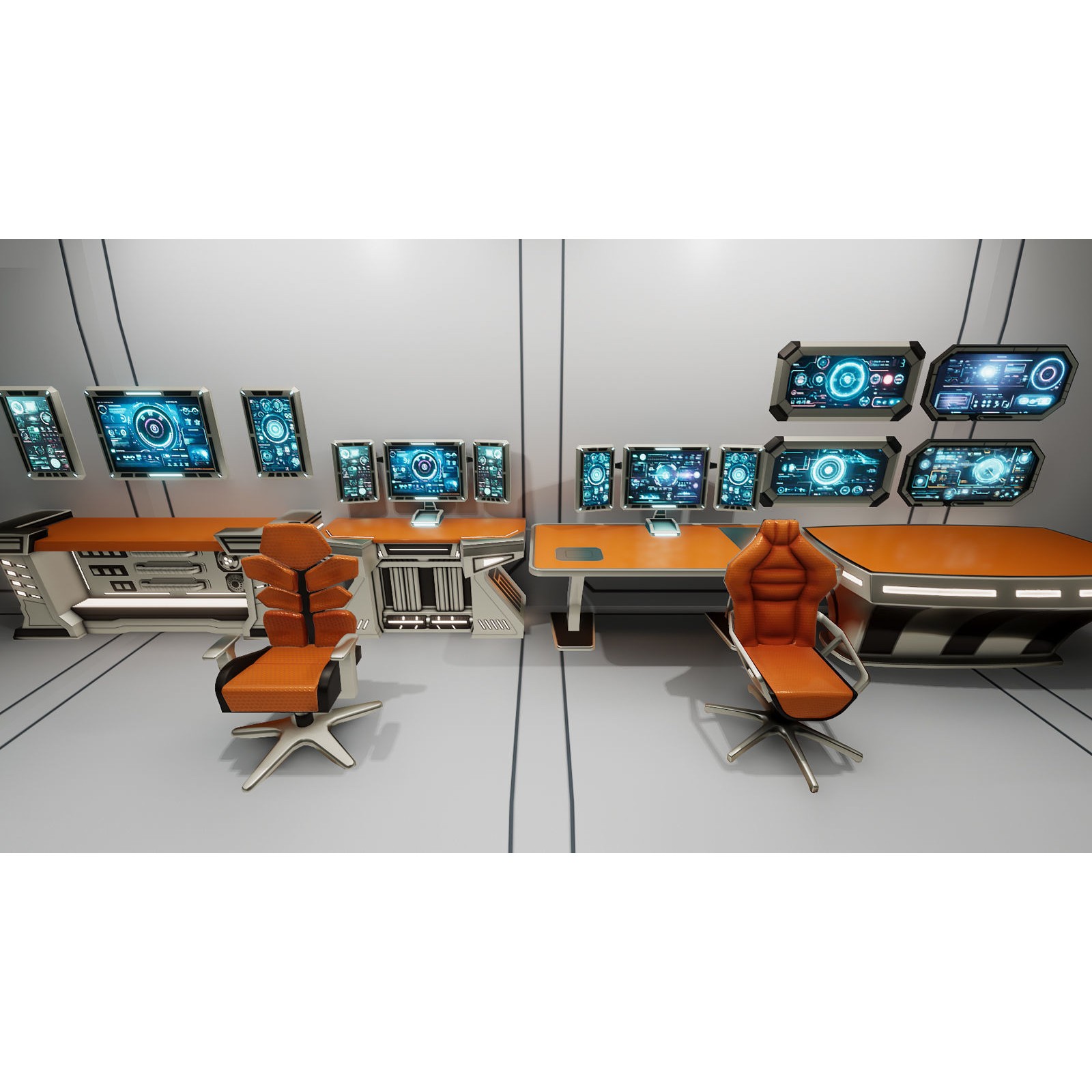 Sci-Fi Furniture and Props - Low-Poly Game-Ready 3D Model - View 7