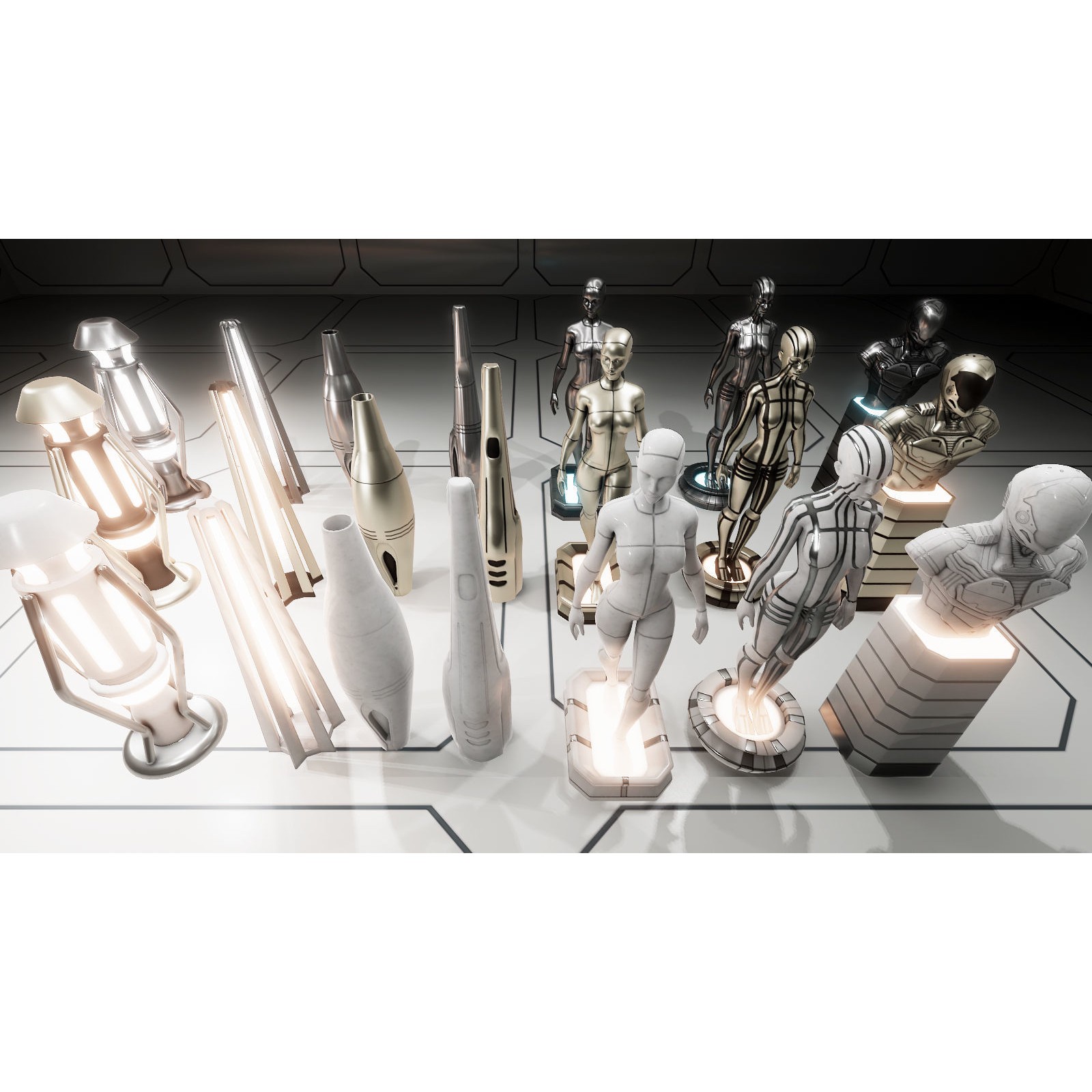 Sci-Fi Furniture and Props - Low-Poly Game-Ready 3D Model - View 8