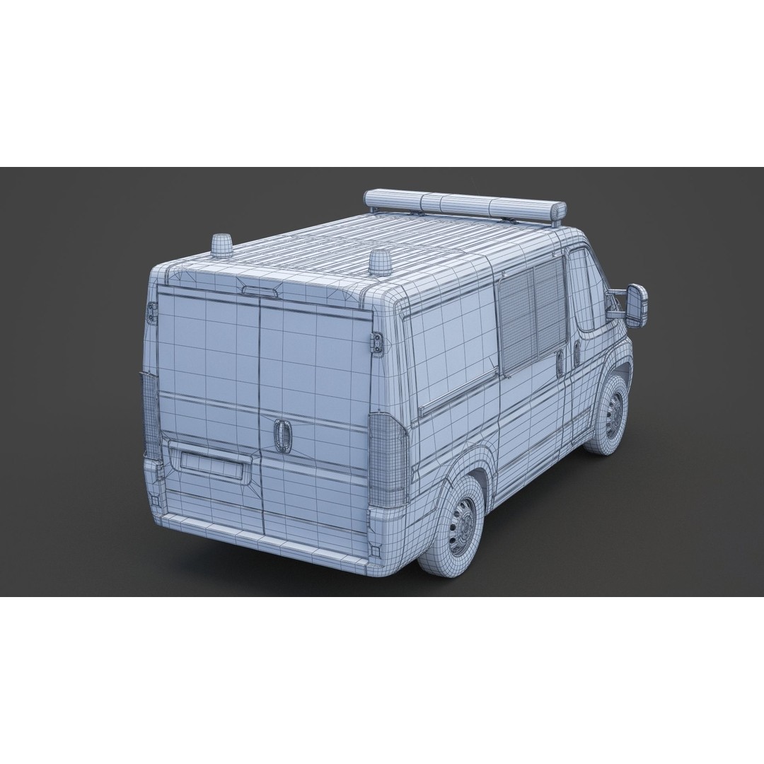 Police Van 3D Model – Detailed Vehicle for Animation, FBX & OBJ