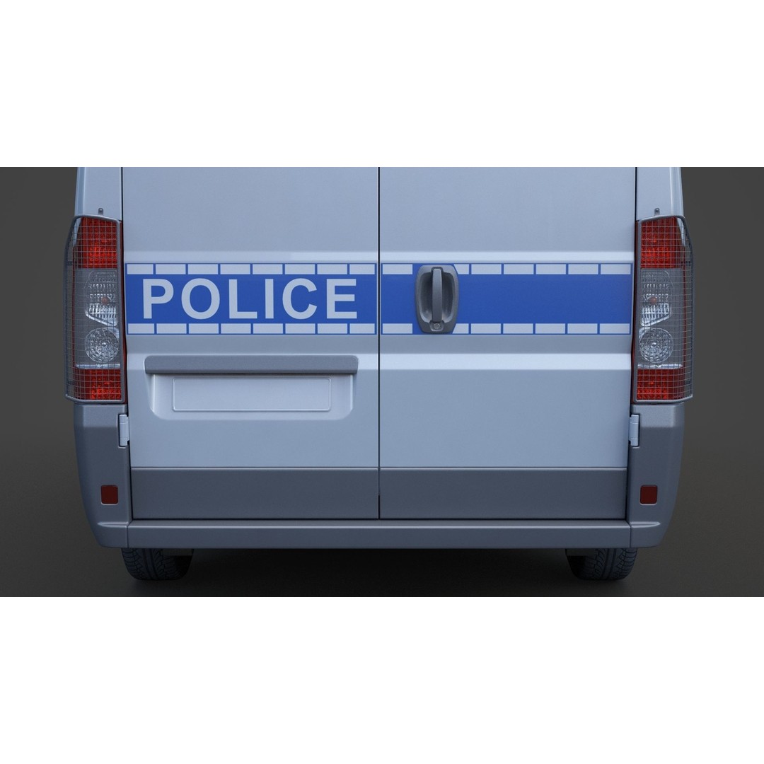 Police Van 3D Model – Detailed Vehicle for Animation, FBX & OBJ - View 16