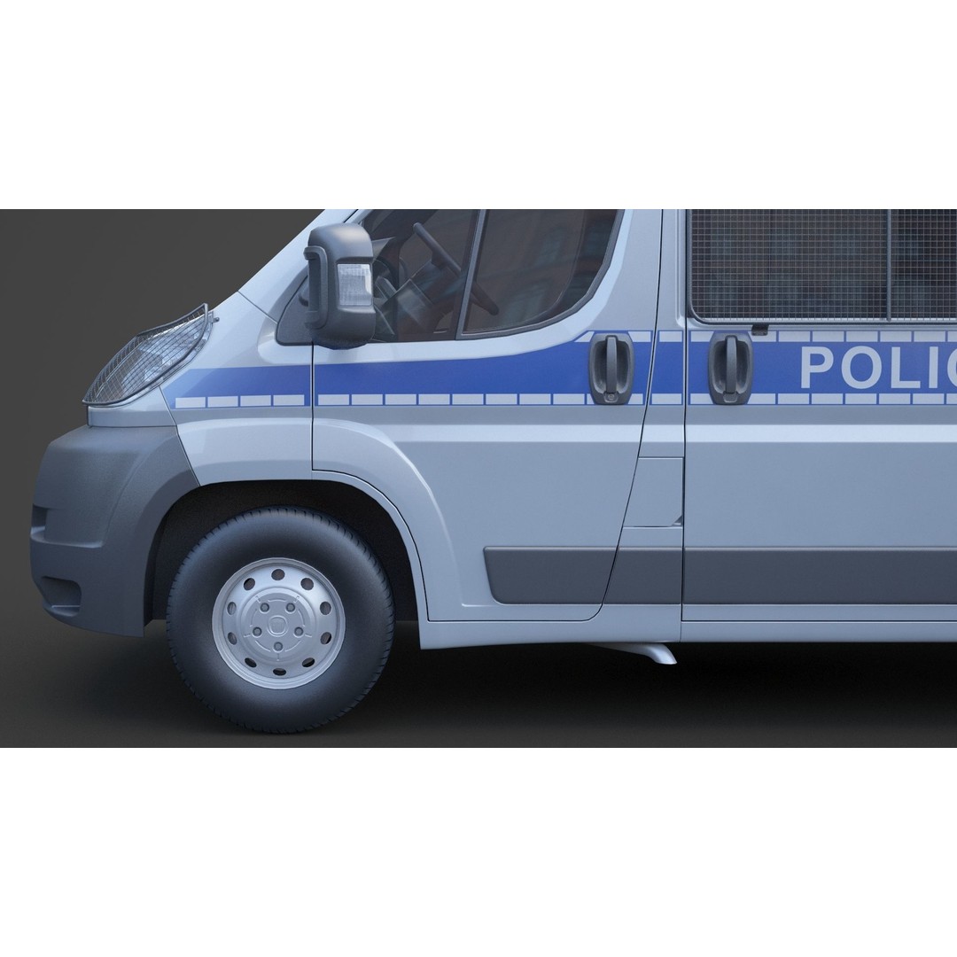 Police Van 3D Model – Detailed Vehicle for Animation, FBX & OBJ - View 17