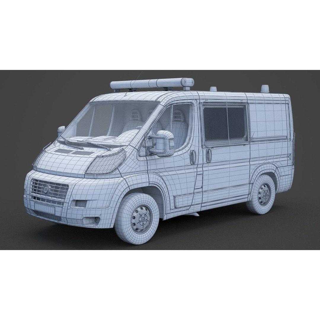 Police Van 3D Model – Detailed Vehicle for Animation, FBX & OBJ - View 19