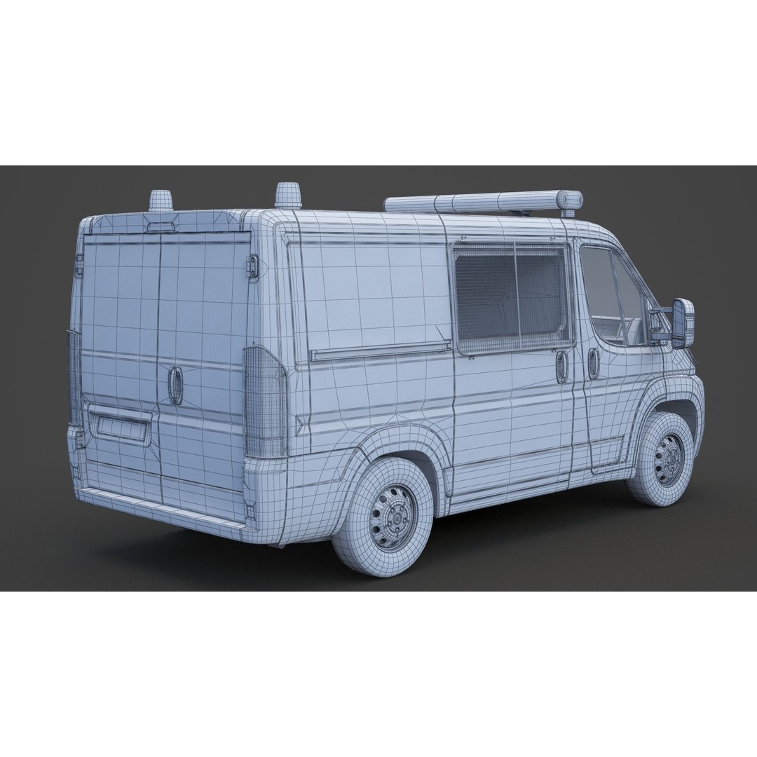 Police Van 3D Model – Detailed Vehicle for Animation, FBX & OBJ - View 21