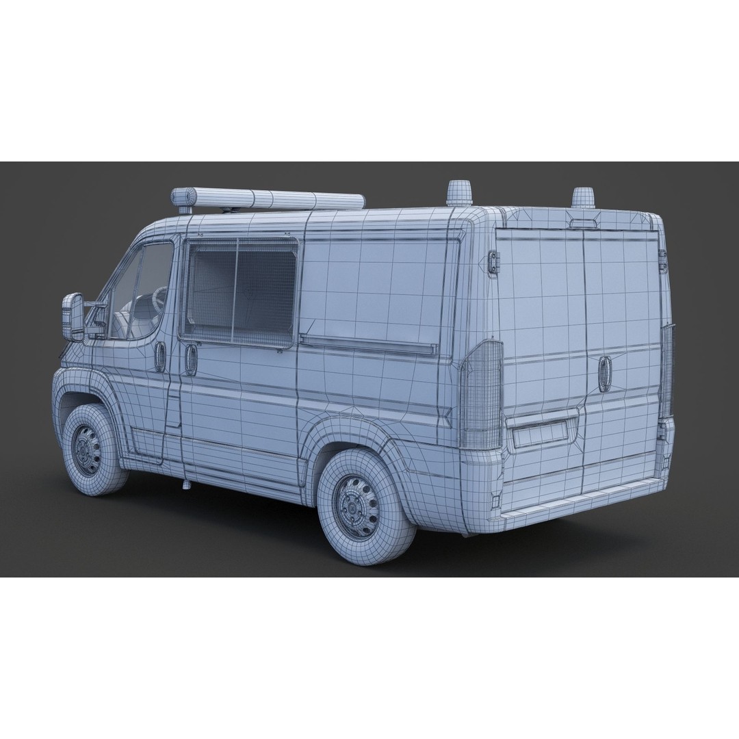 Police Van 3D Model – Detailed Vehicle for Animation, FBX & OBJ - View 22