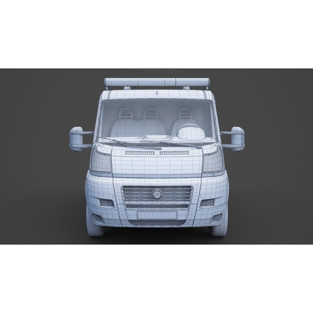 Police Van 3D Model – Detailed Vehicle for Animation, FBX & OBJ - View 23