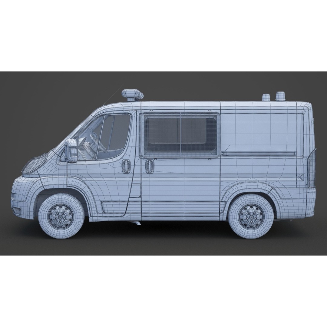 Police Van 3D Model – Detailed Vehicle for Animation, FBX & OBJ - View 25