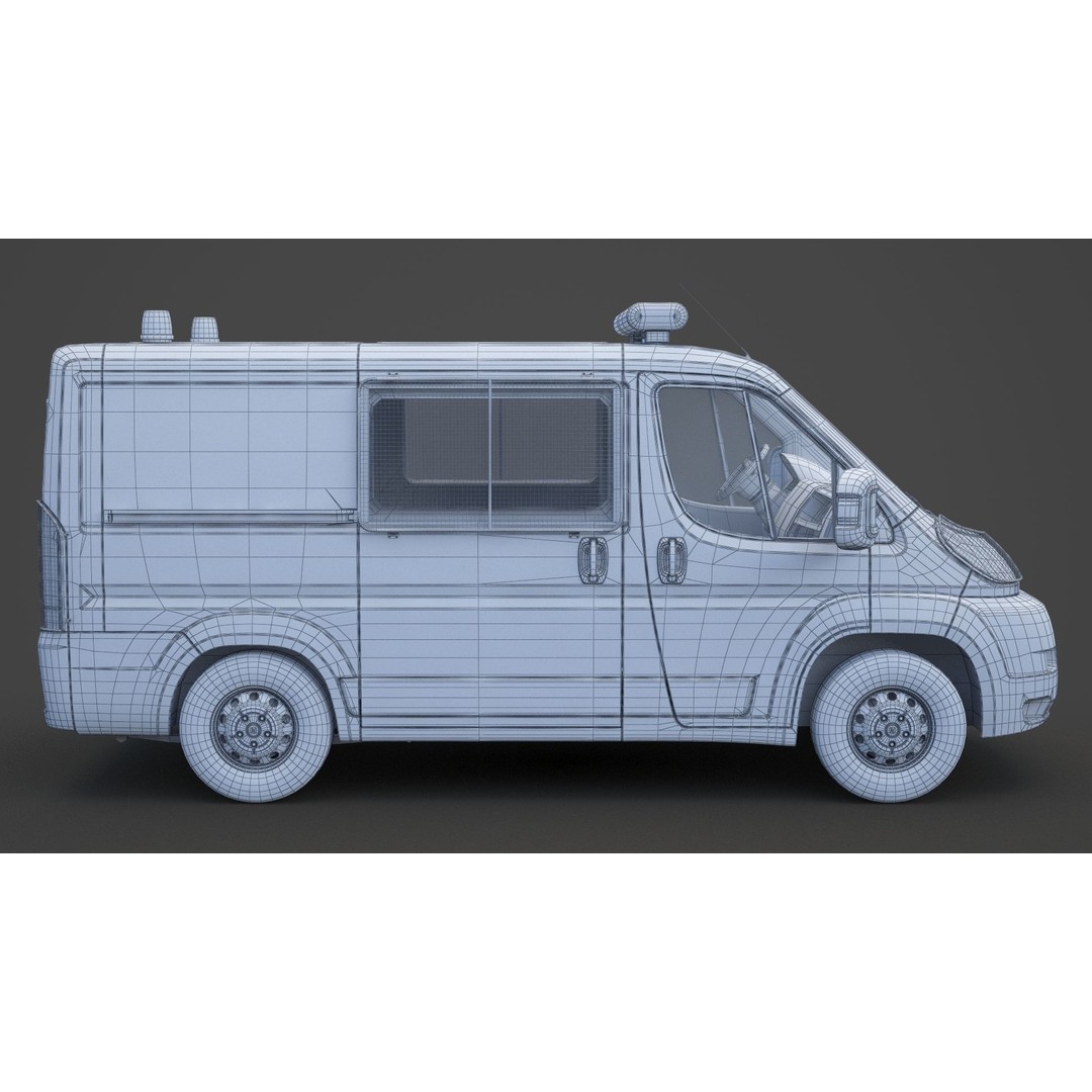 Police Van 3D Model – Detailed Vehicle for Animation, FBX & OBJ - View 26