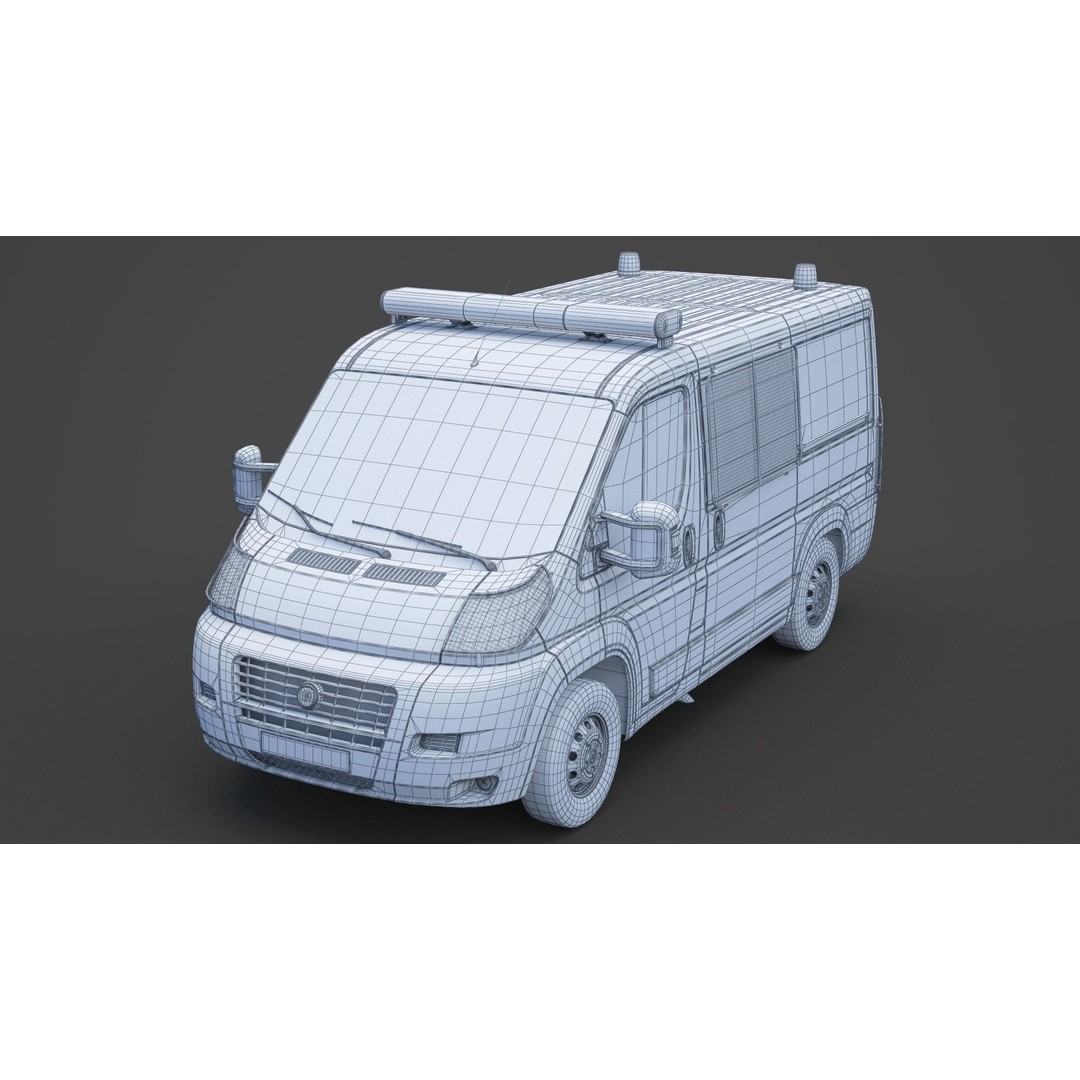Police Van 3D Model – Detailed Vehicle for Animation, FBX & OBJ - View 27