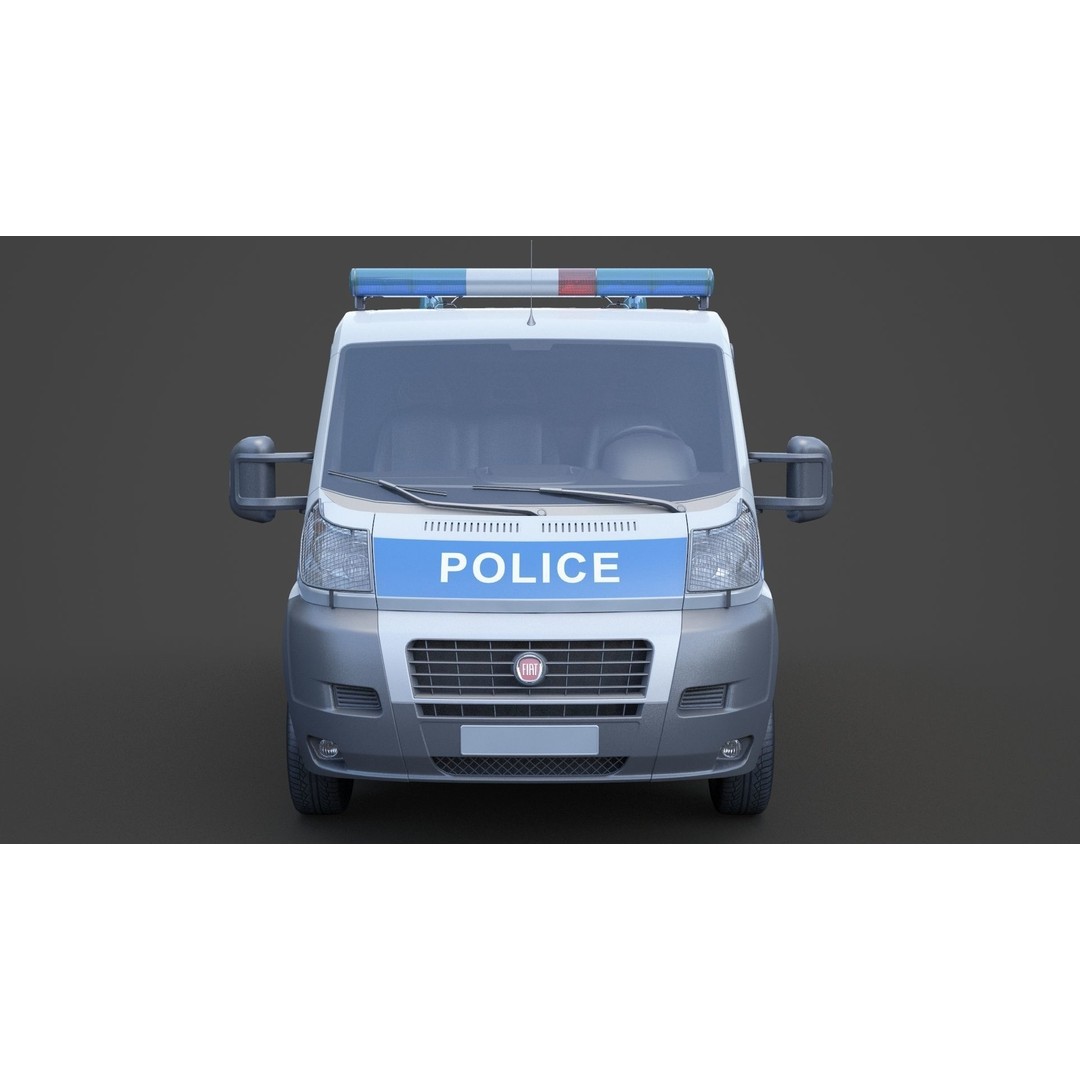 Police Van 3D Model – Detailed Vehicle for Animation, FBX & OBJ - View 3