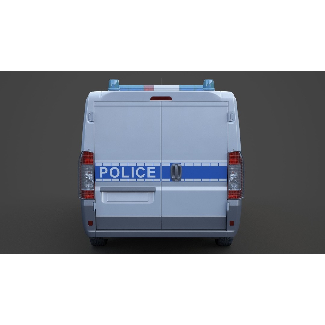 Police Van 3D Model – Detailed Vehicle for Animation, FBX & OBJ - View 7