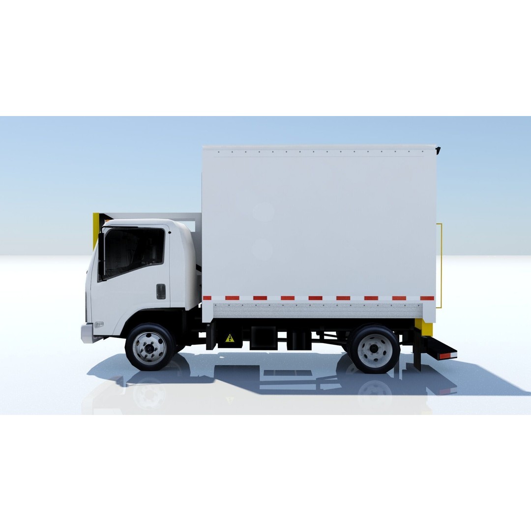 Catering Truck 3D Model – Low Poly Game Asset, Blank Texture - View 10